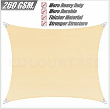 Super Ring 20 ft. x 20 ft. Sun Shade Sail with Cable Edges-Beige Heavy Duty