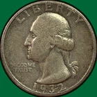 1932-D Washington Quarter Silver Fine F Coin #43571