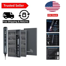 Upgraded Mini Electric Screwdriver Kit - 5 Torque Levels, 64 Bits & Rechargeable