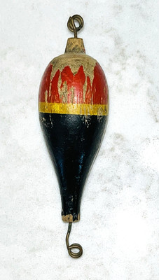 Vintage Wooden 3'' Fishing Tackle Bobber Strike Indicator Hand Painted 1930-40's