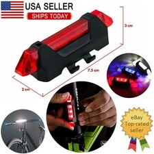 LED USB Rechargeable Bike Tail Light Bicycle Safety Cycling Warning Rear Lamp