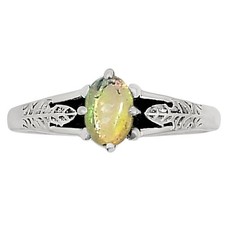 Natural Ethiopian Opal 925 Sterling Silver Ring s.5 Jewelry R-1172