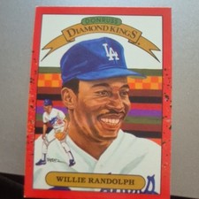 Donruss 1990 Diamond Kings Willie Randolph #19 Los Angeles Dodgers Baseball Card