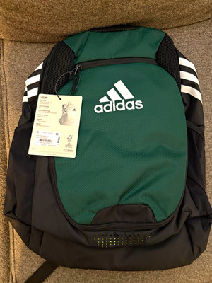 adidas Stadium 3 Backpack Dark Green/Black Water Resistant Ventilated