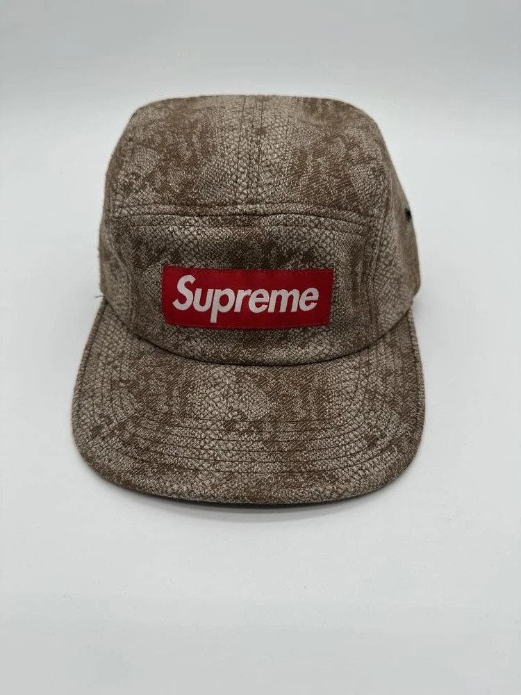 Taille OS   Casquette de camp Supreme en peau de serpent casquette de camp marron occasion