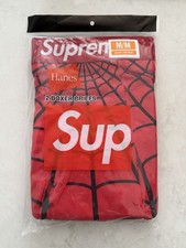 Size Medium Supreme SS26 Hanes Spider-Man Boxer Briefs 2 Pack Red NEW IN HAND