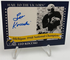 TK LEGACY LEO KOCESKI AUTO CARD 1948 National Champion  MICHIGAN WOLVERINES