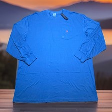 Polo Ralph Lauren T-Shirt Mens 3XLT Blue Logo NWT Long Sleeve 