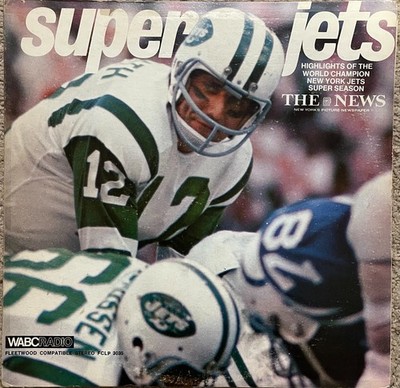 NY Jets Shea Stadium era 1969 Highlights & Super Bowl LP vinyl record Daily News