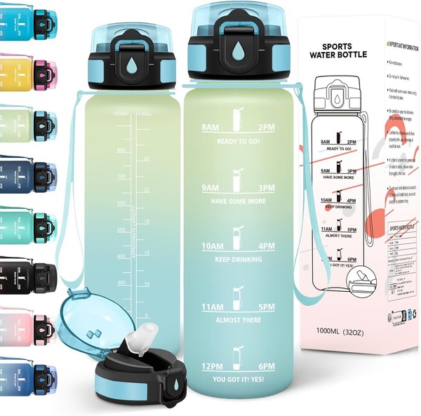 Motswedi Trinkflasche 1L, KohlensäUre Geeignet, Trinkflasche Mit Strohhalm,-image