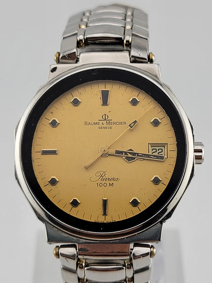 Reloj Baume Mercier Riviera Vintage Caja Octogonal Plateado Acero Inoxidable Foto 4 de 4