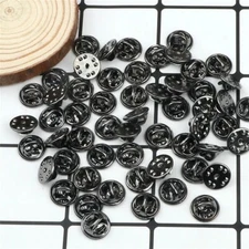 10 Black Metal Pin Backs Lapel Pin Backs Pin Safety Back Brooch Tie Replacement