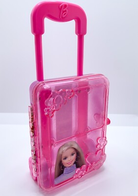 Mattel Barbie Doll Accessory Pink Translucent Luggage Suitcase - Main Image