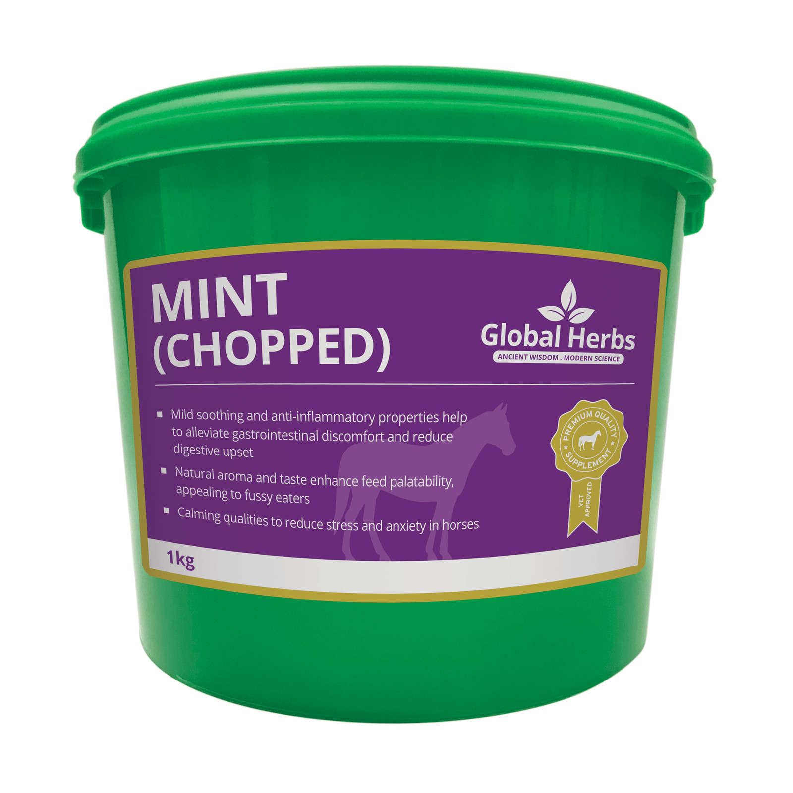 Global Herbs - Mint Chopped 1kg | Equestrian Supplement
