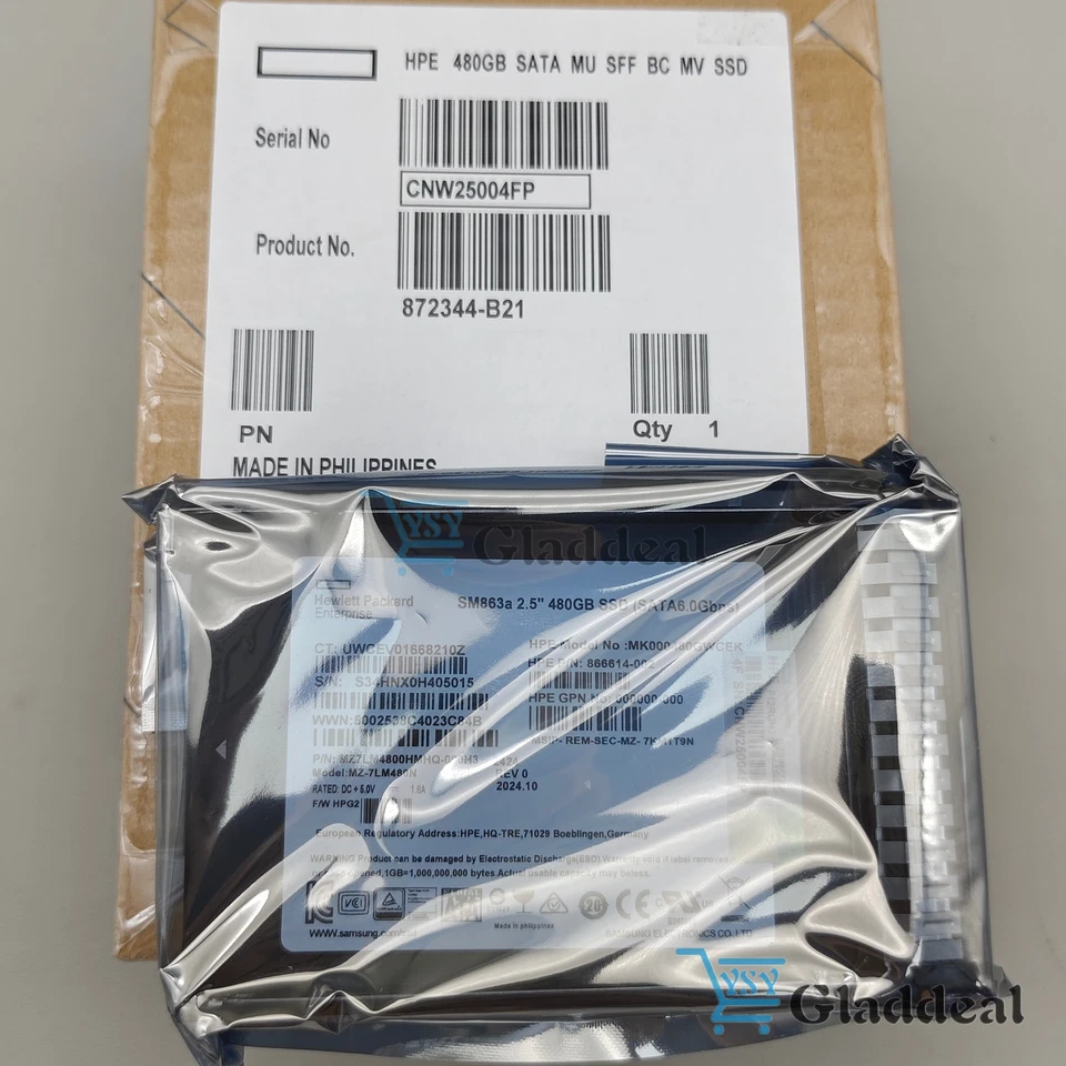 872518-001 | 872344-B21 HPE 480GB SATA 6G MU SFF SC DS SSD DRIVE - Image 2 of 4