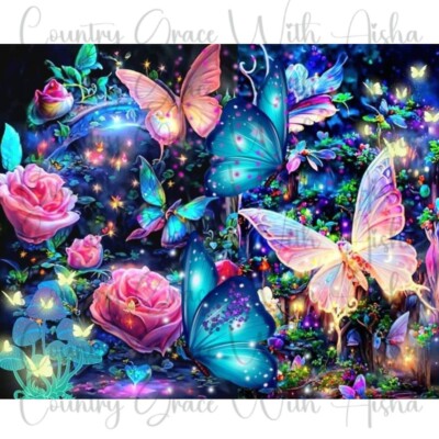 20oz Skinny Tumbler Sublimation Transfer Butterfly Rose Ready To Press