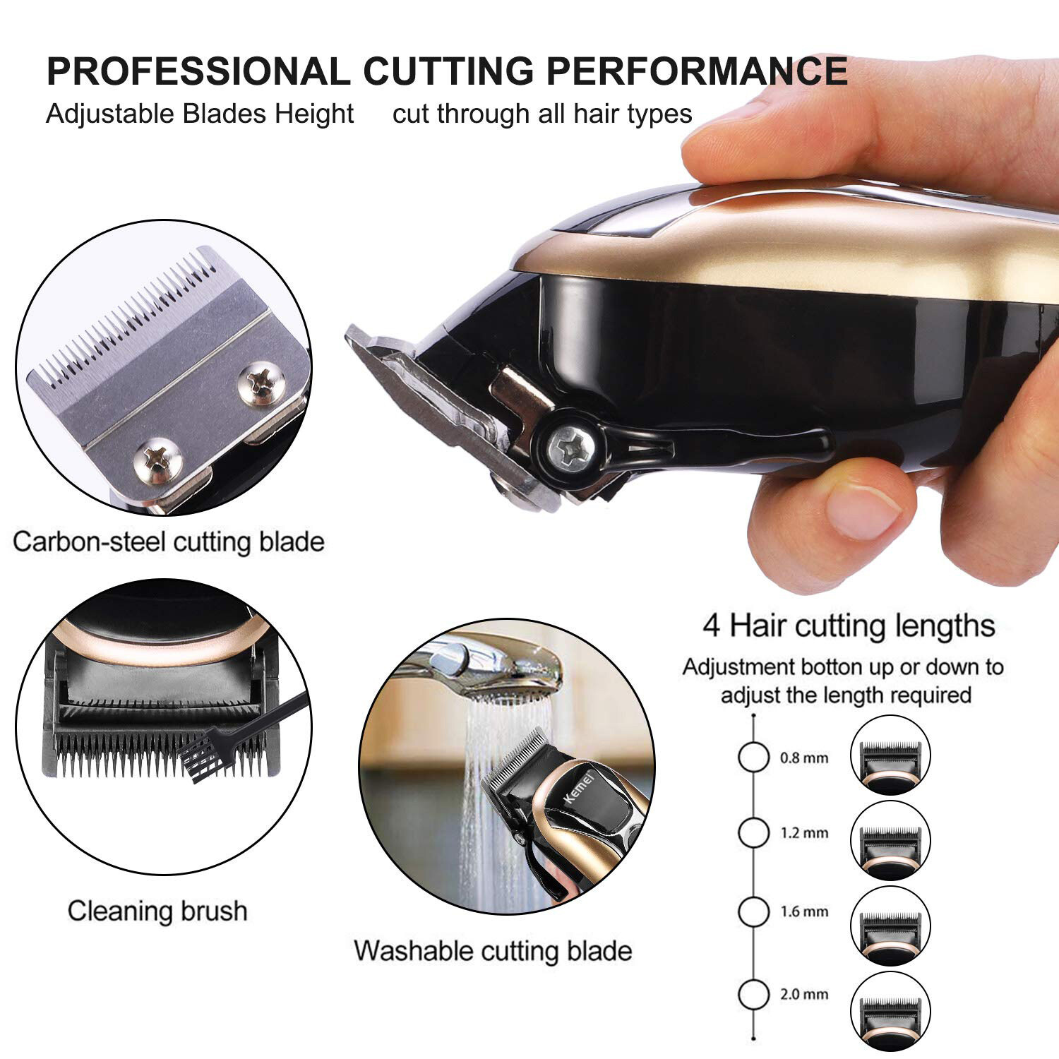 Professional Hair Clippers Trimmer Shaving Machine Beard Cutting Cordless Barber