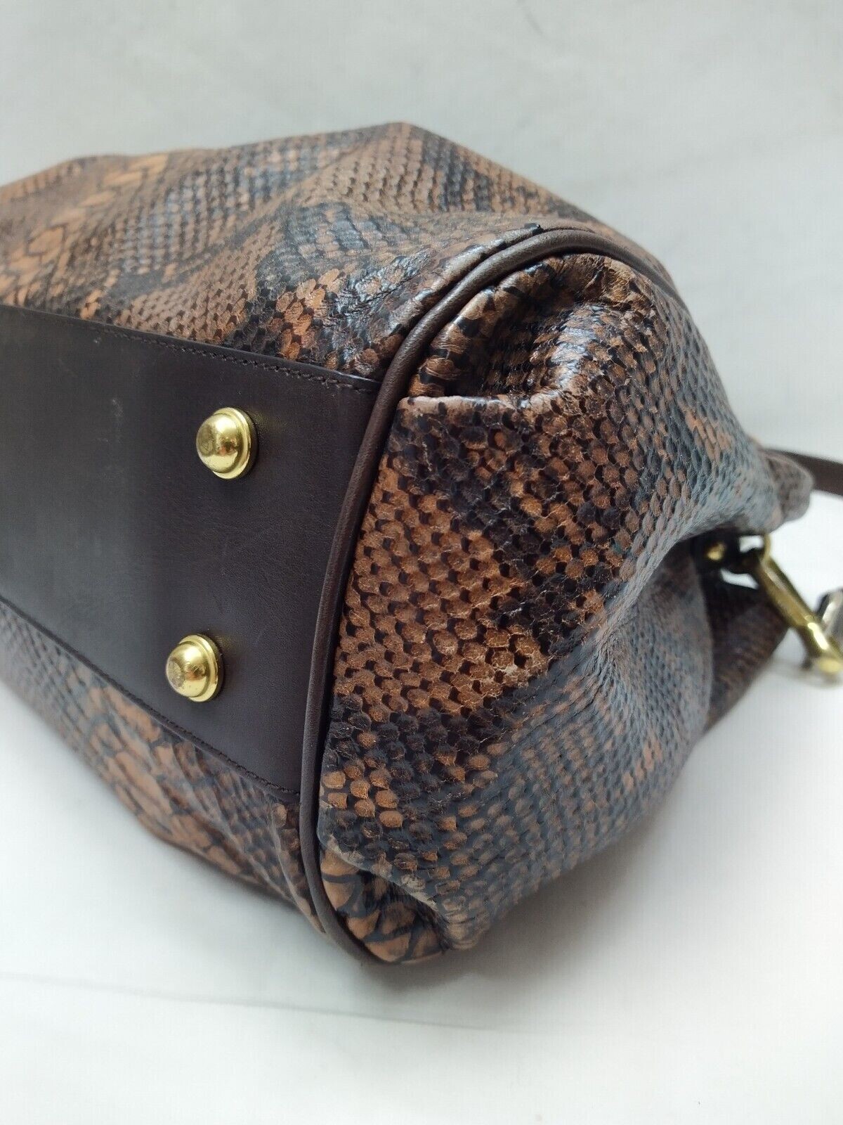 Brahmin Elisa Tortoise Brown Leather Python Embos… - image 12