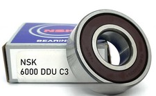 New 6000 DDU C3 NSK DEEP GROOVE BALL BEARING, RUBBER SEALED 15x35x11 6202 2RS