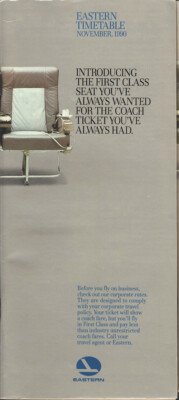 Eastern Airlines system timetable 11/1/90 [3080] Buy 4+ save 25%