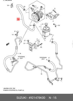 Original OE Schlauchleitung Scheibenwaschanlage 4921478K00 für Suzuki 49214-78K00