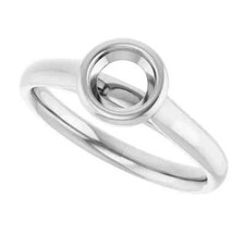 6 MM Round Semi Mount Sollitaire Wedding Engagement Ring In 925 Sterling Silver