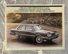 1983 Chrysler E Class Original Sales Brochure Catalog Lebaron Reliant Cordoba 1983 Chrysler E Class Original Sales Brochure Catalog Lebaron Reliant Cordoba