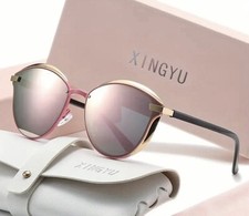 New Pink Polarized Cat Eye Sunglasses W Case Sleek Look