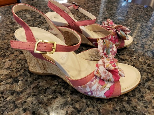Rockport ADIPRENE by ADIDAS Mujer Sandalias de cuña Talla 7.5 arcos Rosa  Correa De Cuero | eBay
