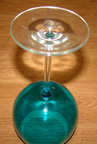 2x Crate and Barrel (376-051) Gem Aqua Long Stem, Baloon Wine 21oz Glasses - Picture 9 of 9