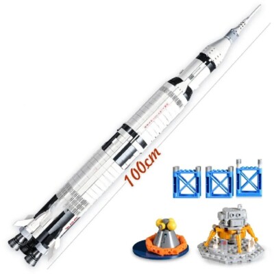 Apollo Saturn V Rakete Bauset 92176 - 100 cm Modell Spielzeug Bausteine für Kinder