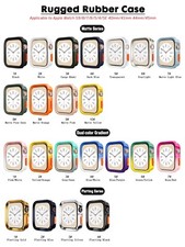 Silicone Rubber Case Cover Frame for Apple Watch 9 8 7 6 5 4 3 SE 40/44/41/45mm