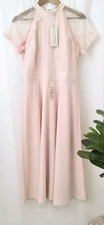 Liquorish Midi Dress Size 8 Halter Neck   New Womens Pink Mink Tea Dress Size 8