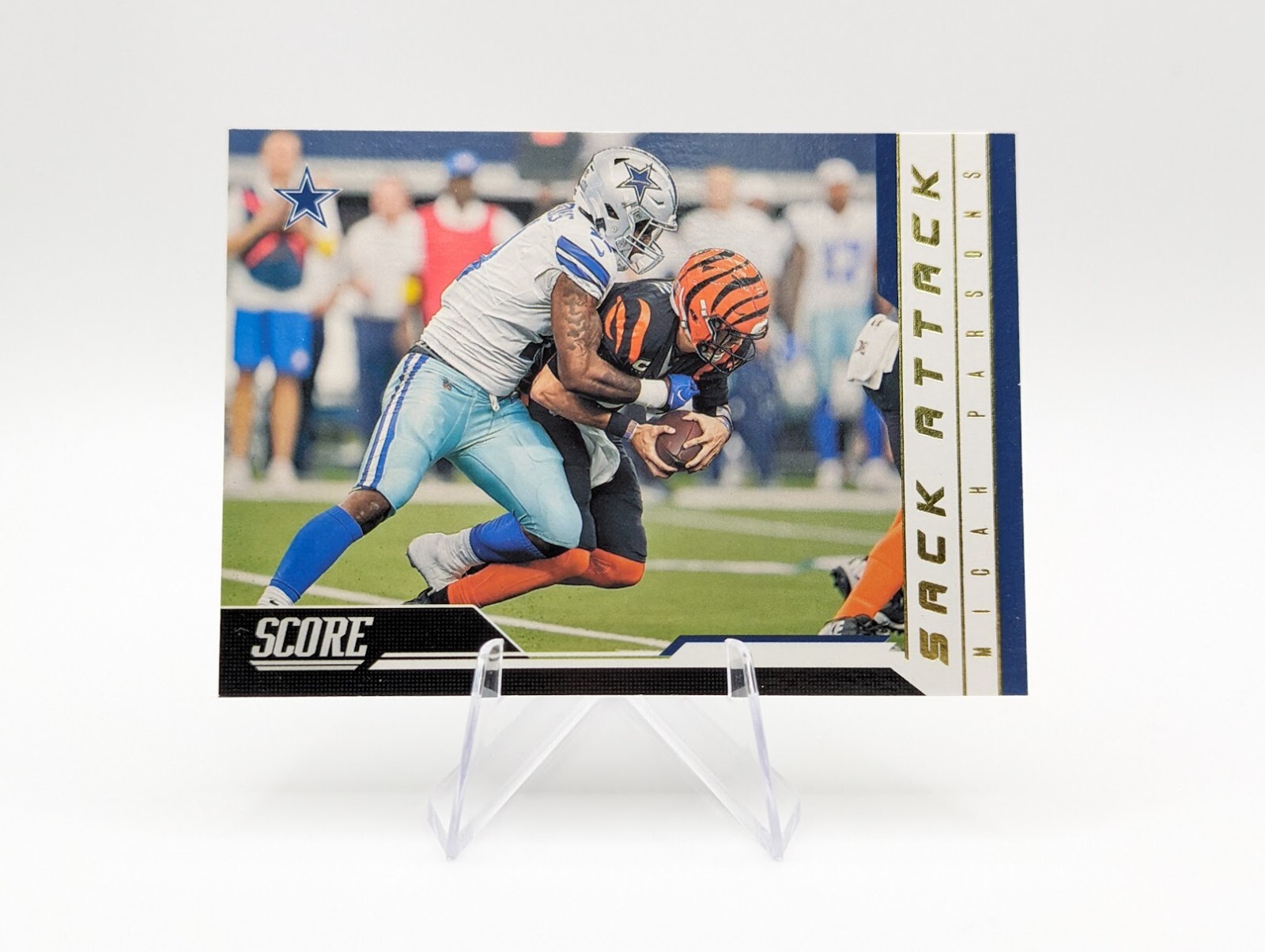 Micah Parsons 2023 Panini Score Sack Attack Gold SP #6 Cowboys