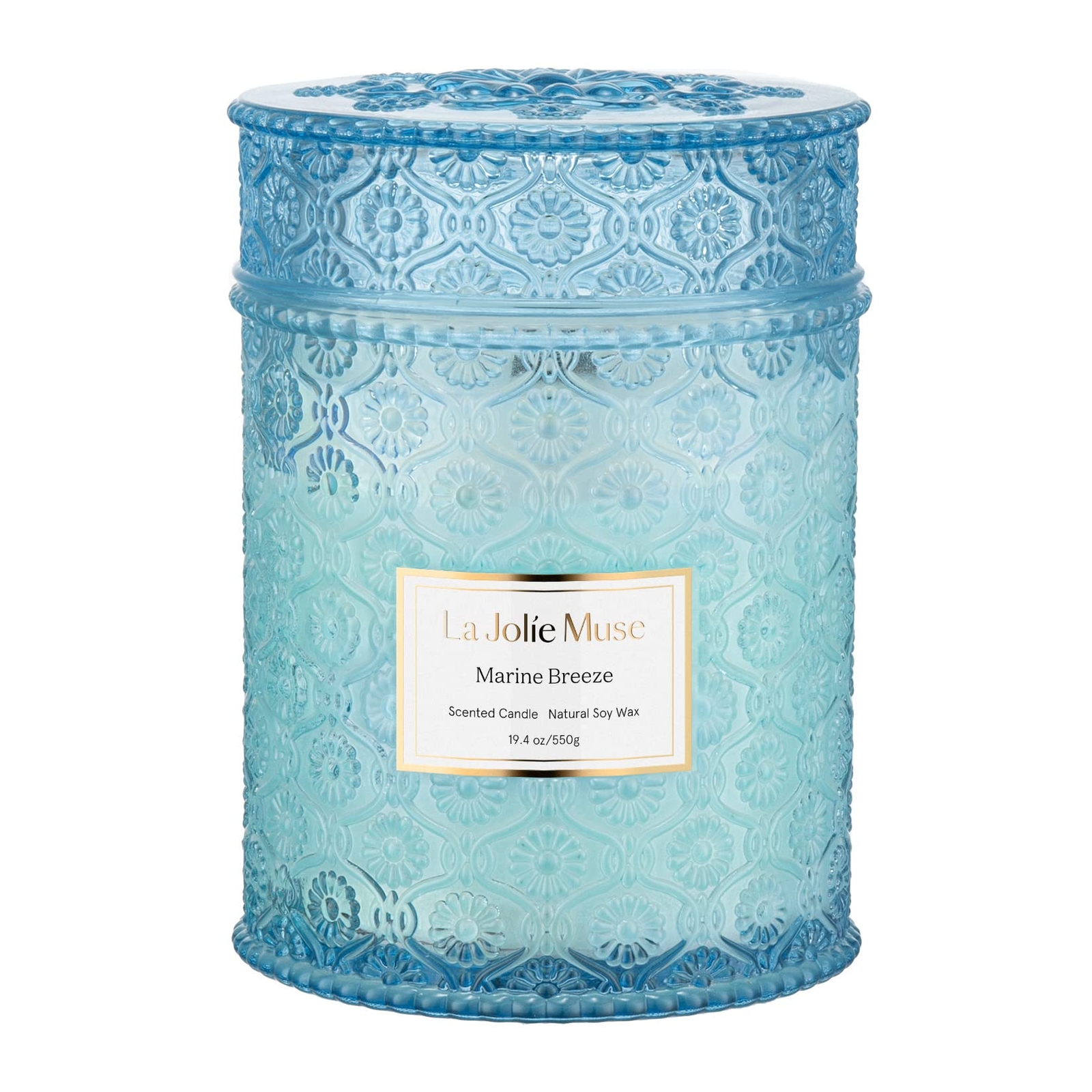 Summer Marine Breeze Scented Natural Soy Candle for Home with Long-Lasting Burn Time and Fresh Ocean Aroma