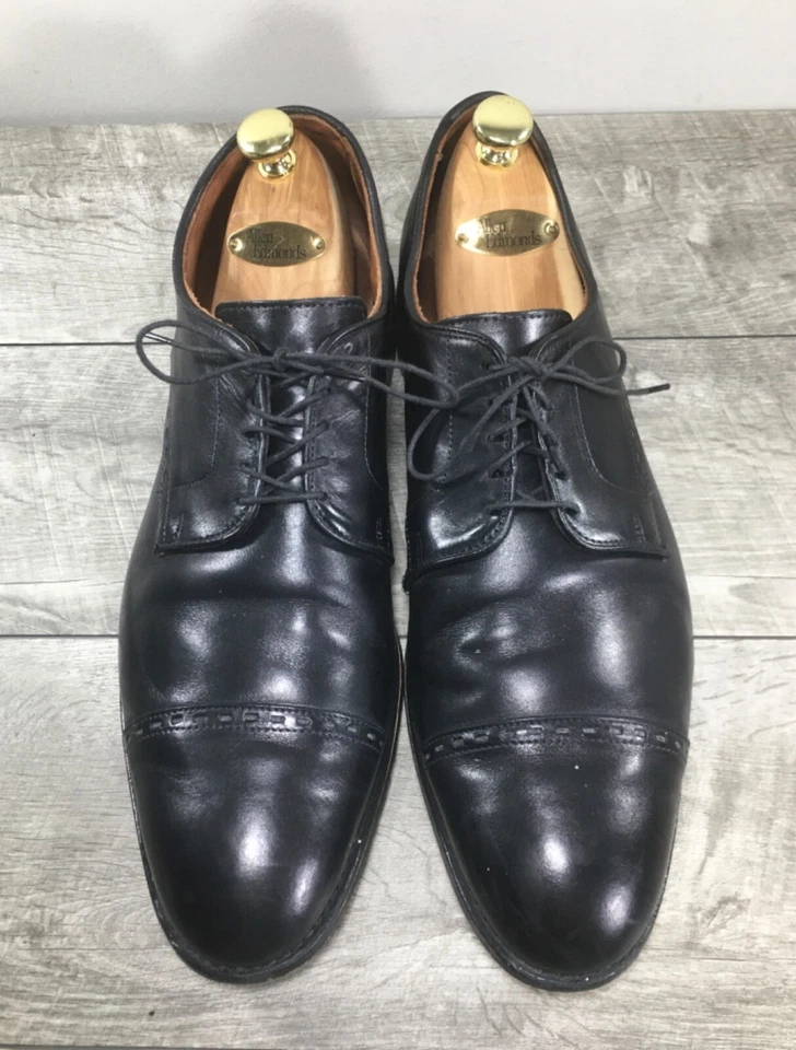 Hombres Allen Edmonds Madison Avenue Cuero Negro Oxfords Con Cordones Puntera Zapatos 14 Foto 3 de 4