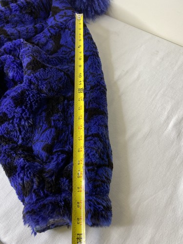 Vintage Christian Dior Blue Black Dyed Fur Coat Custom Monogrammed - Picture 14 of 15