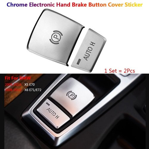 For BMW X5 X6 E70 E71 Car Interior Electronic Handbrake P Button Cover Stickers - Picture 1 of 11