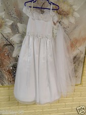 EUC GORGEOUS CINDERELLA SZ 8 DRESS WITH HEADPIECE/COMB AND VEIL BEAUTIFUL DETAIL