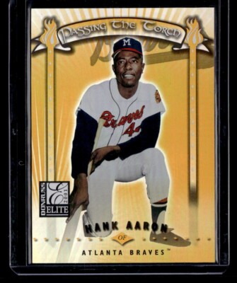 2001 Donruss Elite Passing the Torch #'d/1000 * Hank Aaron * Card #PT-9 HOF RARE