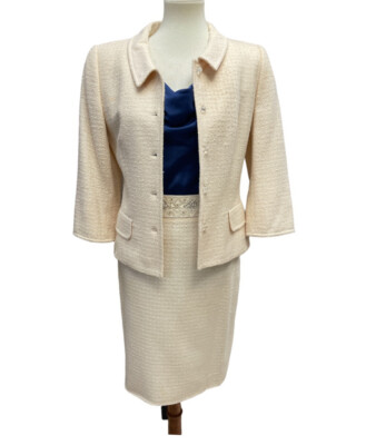 Escada 2 Piece Wool & Silk Blazer Skirt Suit Size 36 Euro/ 6 US