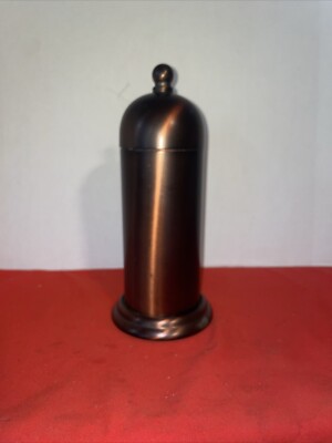 Bed,Bath&Beyond Toothbrush & Toothpaste Holder With Lid Amber Brown Satin