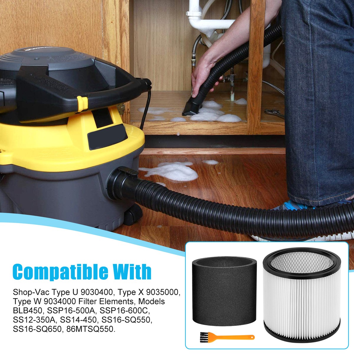 Wet/Dry Cartridge Filter for Shop-Vac Vacuum Cleaner Accessories