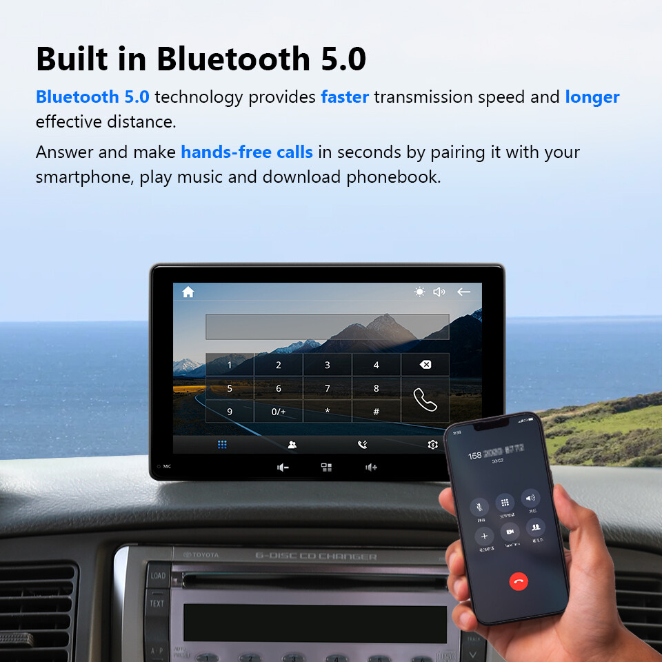 Android Auto Portable 7" QLED Car Stereo Radio Apple CarPlay Head Unit