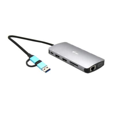 i-tec USB 3.0 USB-C/Thunderbolt 3x Display Metall-Nano-Dock mit LAN + PD 100 W