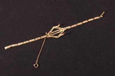 Metall - Uhrenarmband für Damen-Taschenuhr ca. 1920  vergoldet  A. Charnier C.M.