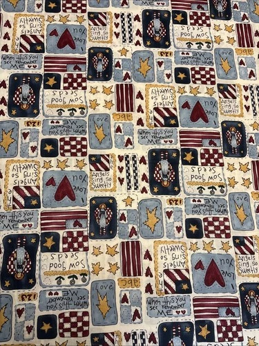 HI FASHION FABRIC 1996~Alma Lynne~ALFOLKSY~Americana SOW GOOD SEEDS~ 29” X 44” - product listing photo