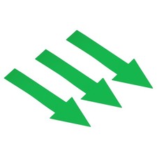 6Set / 18Pieces 8x2" Arrow Sticker Directional Arrow Sign Floor Decal Green