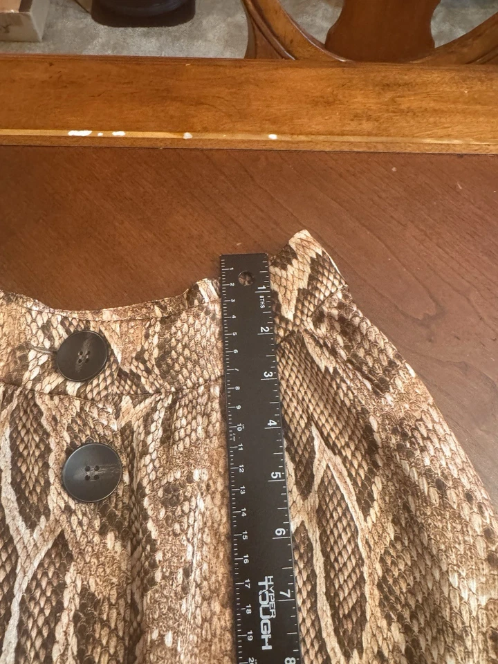 Zara Womens Medium Brown Animal Print Button Down Maxi Skirt XS - Image 4 of 4