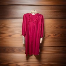 Shadowline Fushia Short Robe Button Up Size Large T33